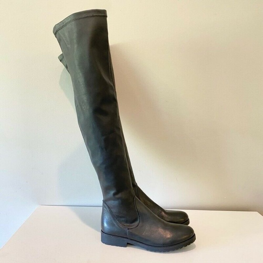 Charles David Boots Black Round Toe Over Knee 7